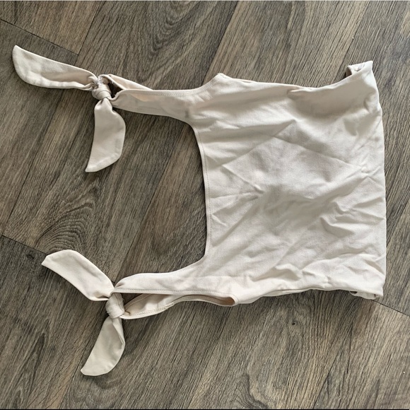 Free People Tie Bodysuit Tan Cream XS - Picture 5 of 5
